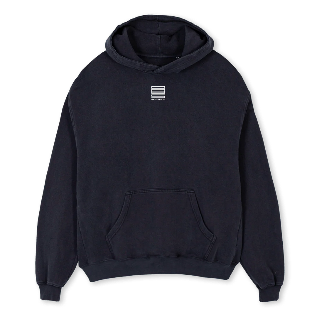 VINT ICONHOOD Vintage Black Oversized Hoodie.