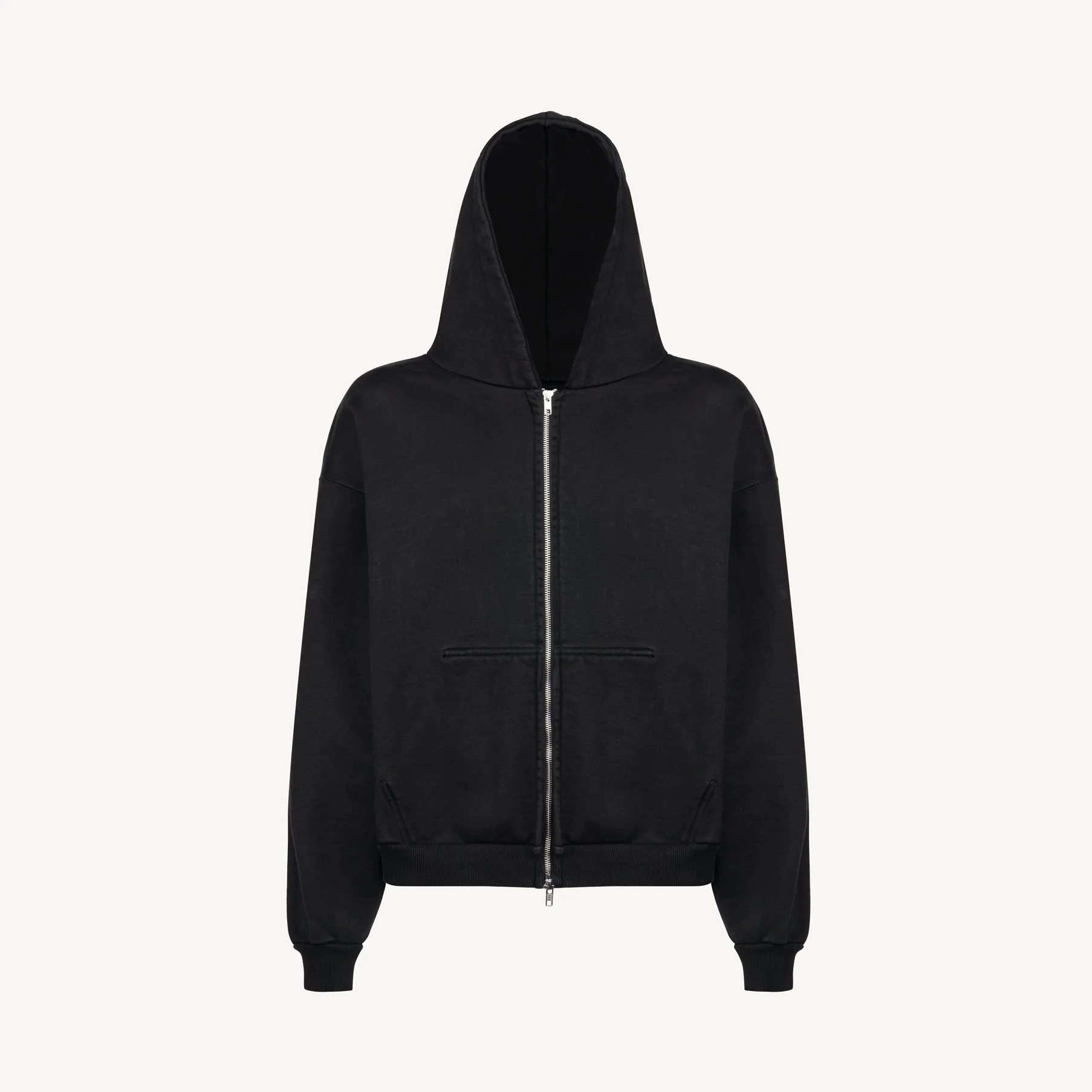 Vintage Black Ultra Heavy Reversible Oversized Zipped Hoodie. - Image 5