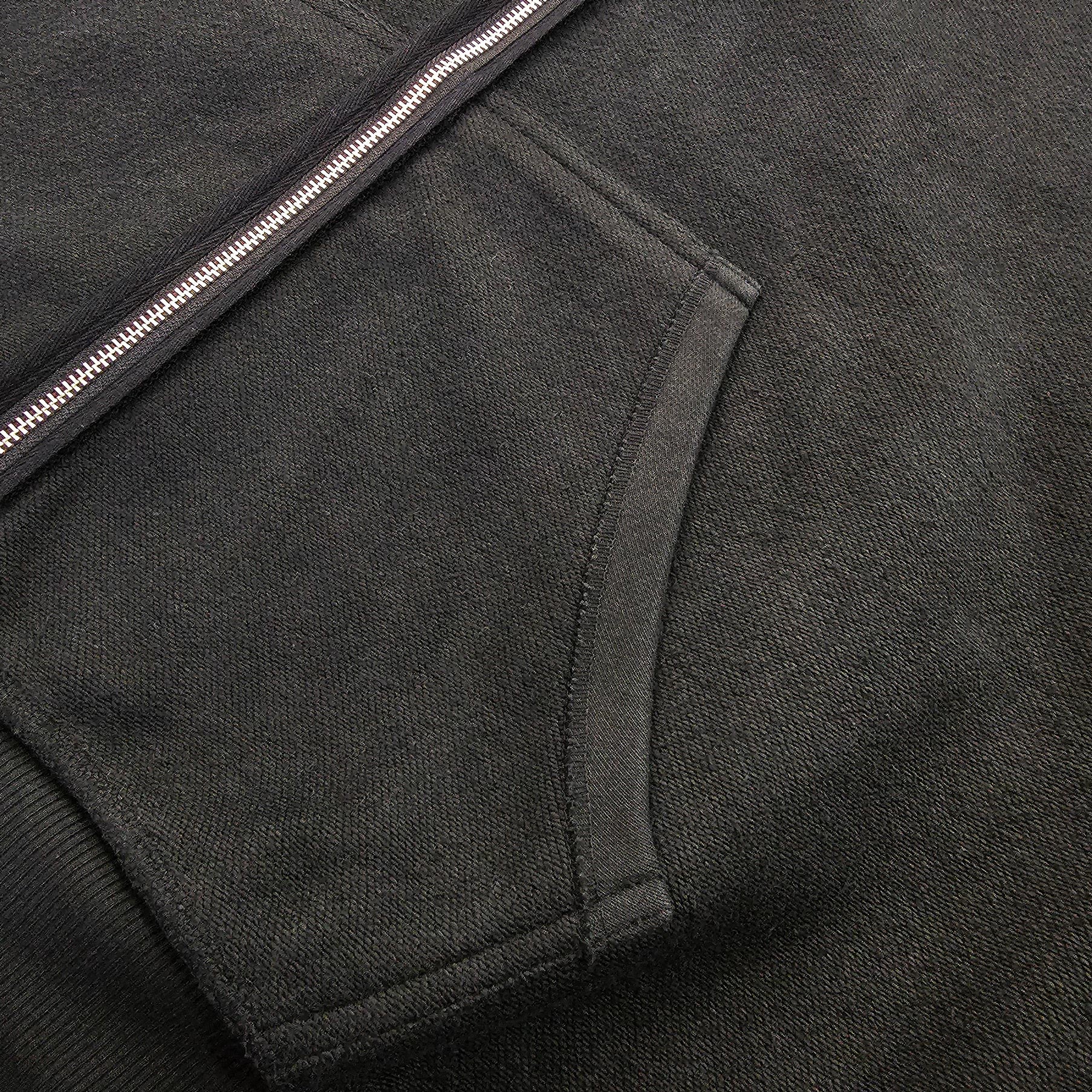 Vintage Black Ultra Heavy Reversible Oversized Zipped Hoodie. - Image 8