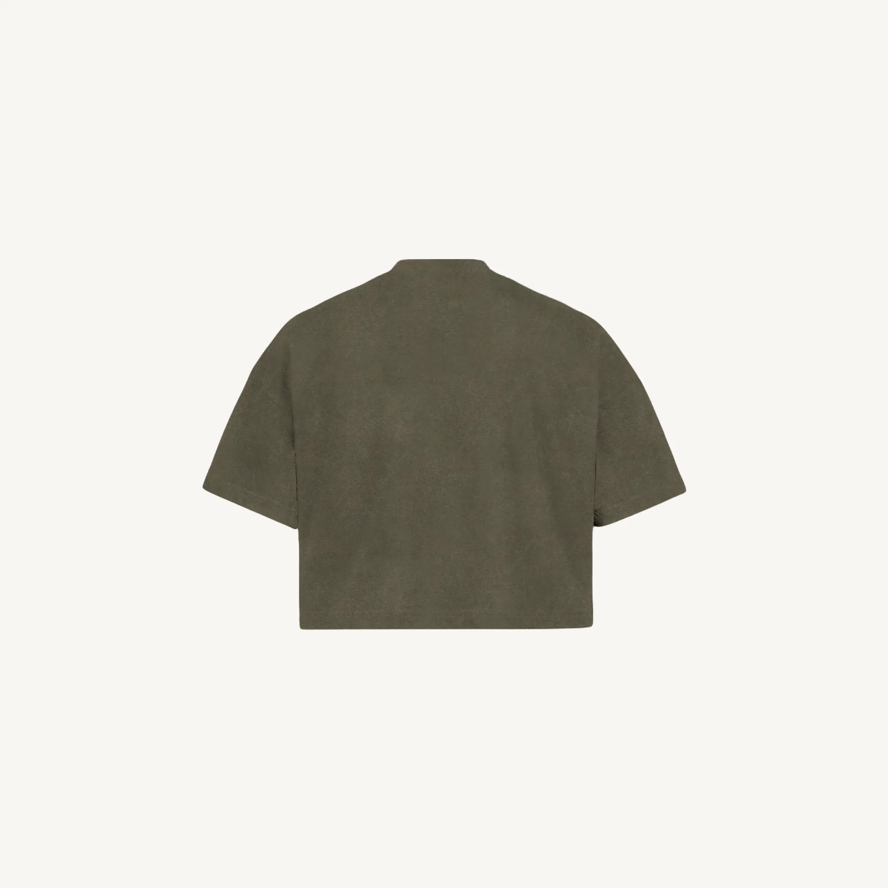Vintage Olive Cropped Oversized Tee. - Image 10