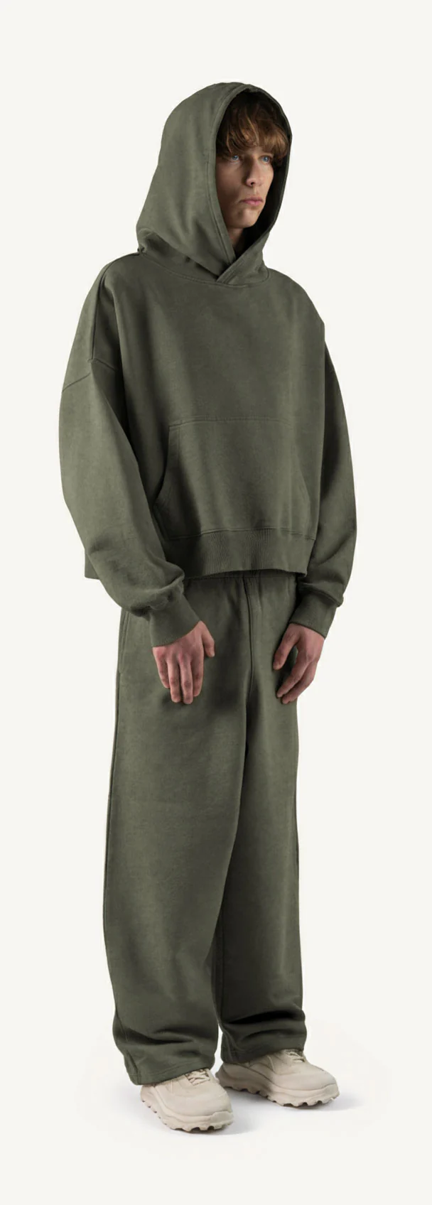 Vintage Olive Straight-Leg Baggy Sweatpants. - Image 3