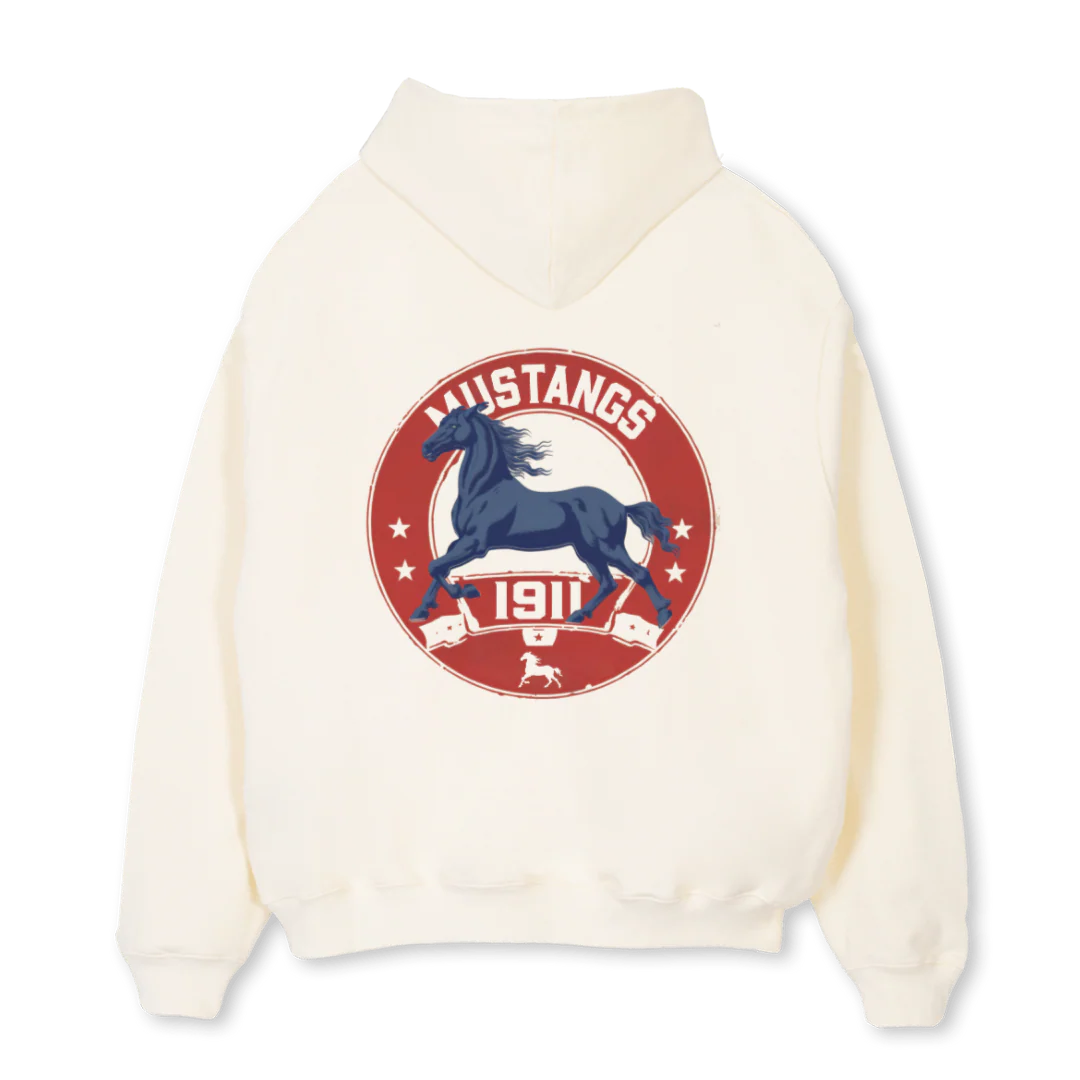VINTAGE PONY Cream Oversized Hoodie. - Image 2