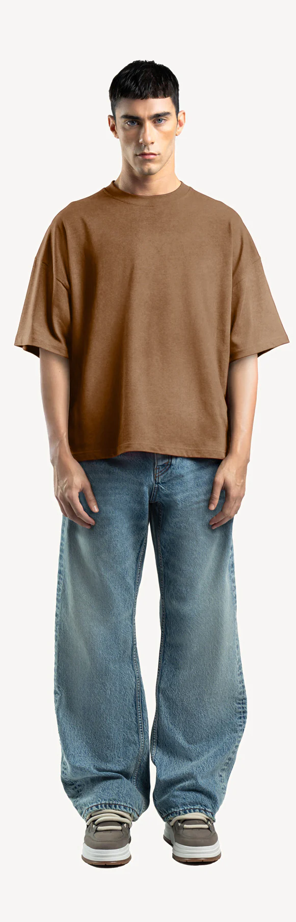 Vintage Tan Oversized Boxy Tee. - Image 2