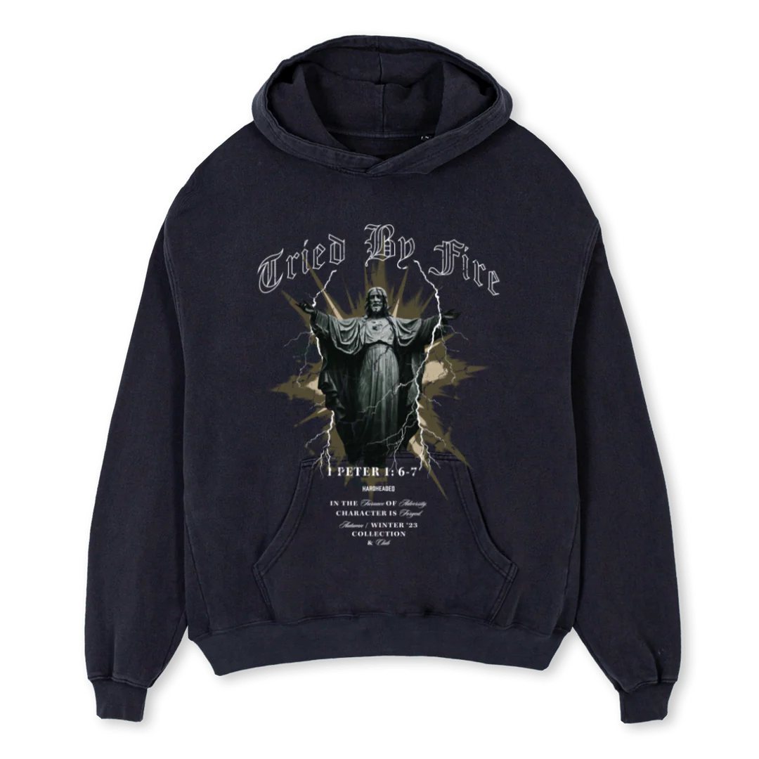 VINTAGEBLACKGRAPHIC Vintage Black Oversized Hoodie.