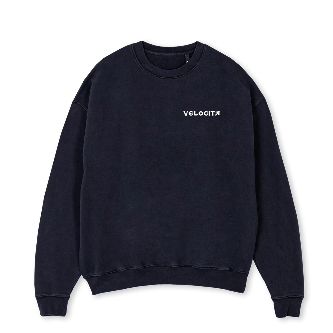 VINTAGEBLACKSWEATER Vintage Black Oversized Crewneck Sweater.