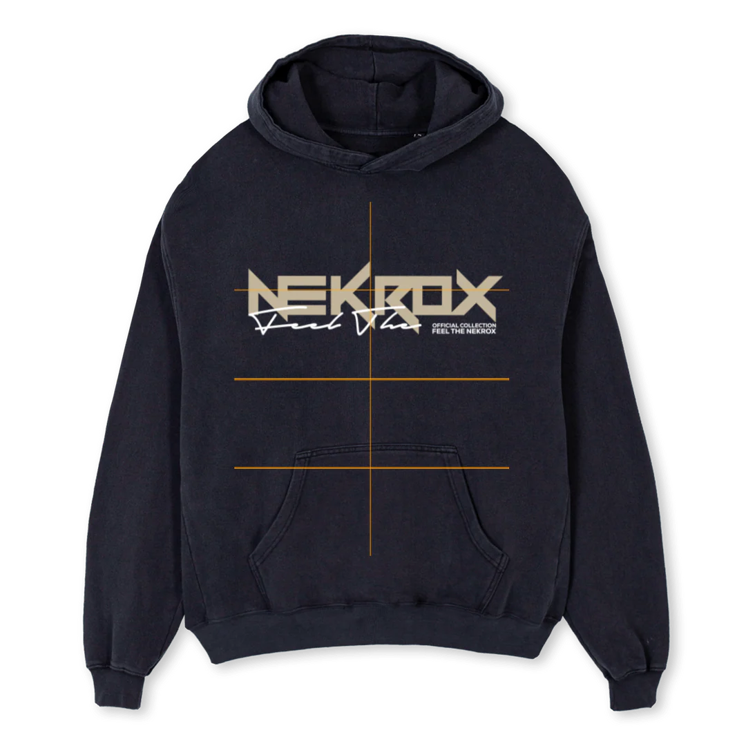VINTAGENEKROXBLACK Vintage Black Oversized Hoodie.
