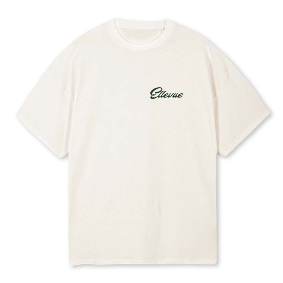 VINTAGEWHITEELLEVUE Vintage White Oversized Tee.