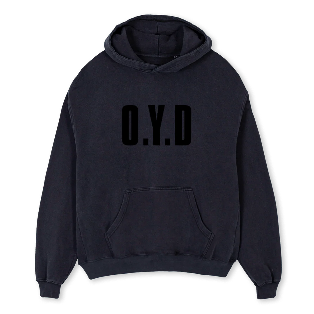 VINTBLACKOYDHOODIE Vintage Black Oversized Hoodie.