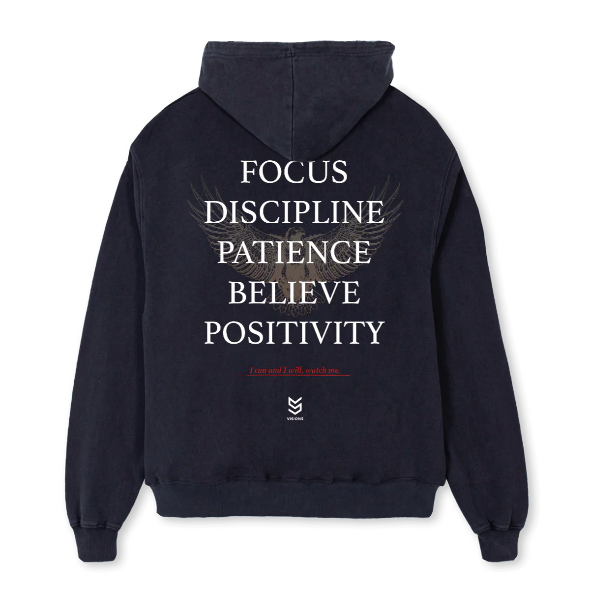 VISIONS RISEII Vintage Black Oversized Hoodie. - Image 2