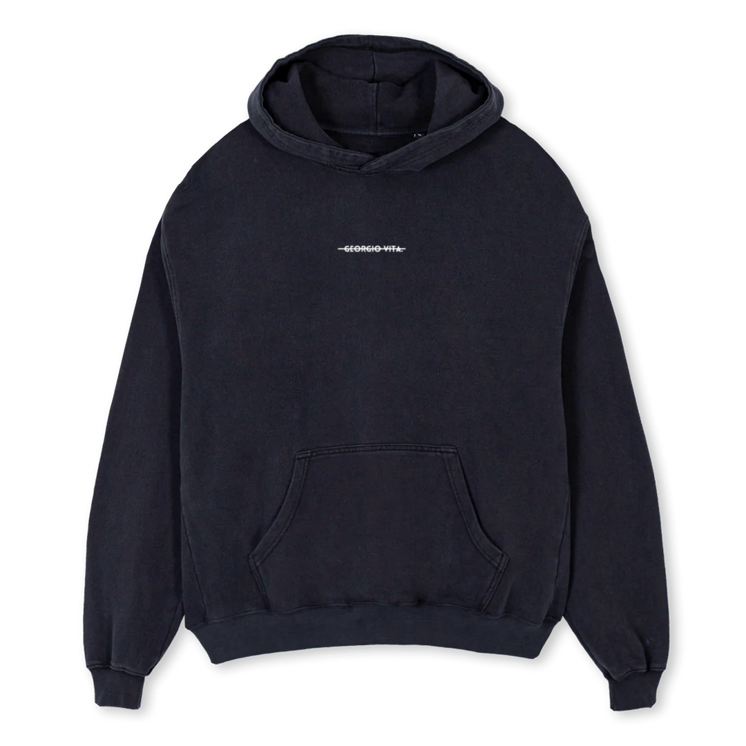 VITA NOIR Vintage Black Oversized Hoodie.