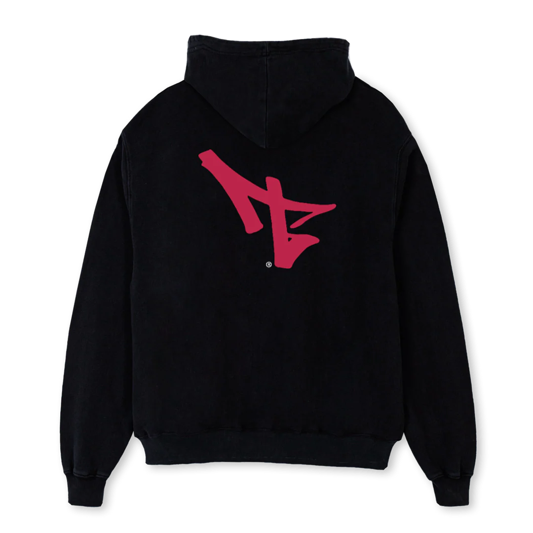 VIVA MAGENTA Black Oversized Hoodie. - Image 2