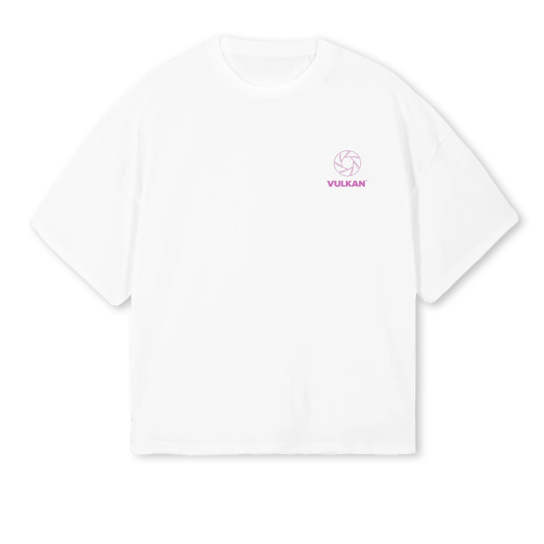 VULKANICONOPTICWHITE White Oversized Boxy Tee.