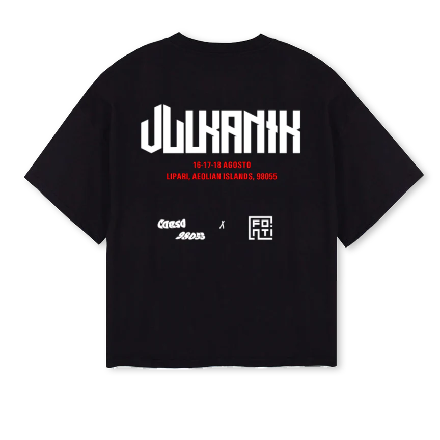 VULKANIKCORSO Black Oversized Boxy Tee. - Image 2