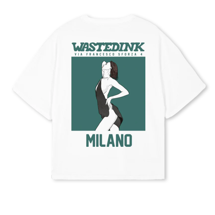 WASTEDINKGREENTEE White Oversized Boxy Tee. - Image 2