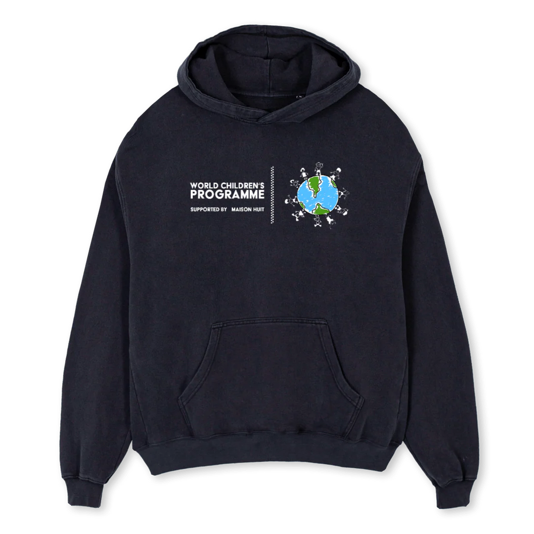 WCPDREI Vintage Black Oversized Hoodie.