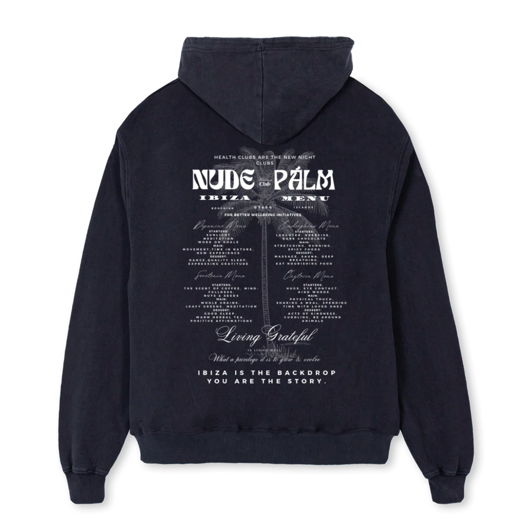 WELLNESSCLUBISLAIBZ Vintage Black Oversized Hoodie. - Image 2