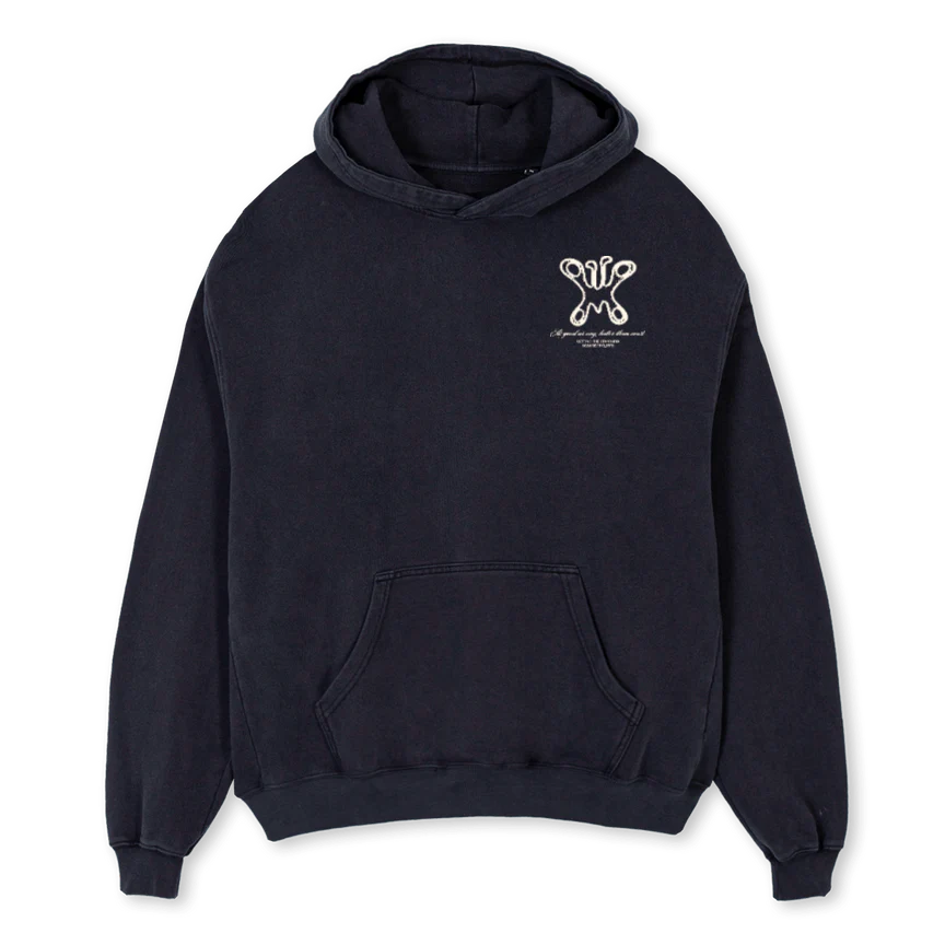 AAABUTTERFLY_VBECRU Vintage Black Oversized Hoodie