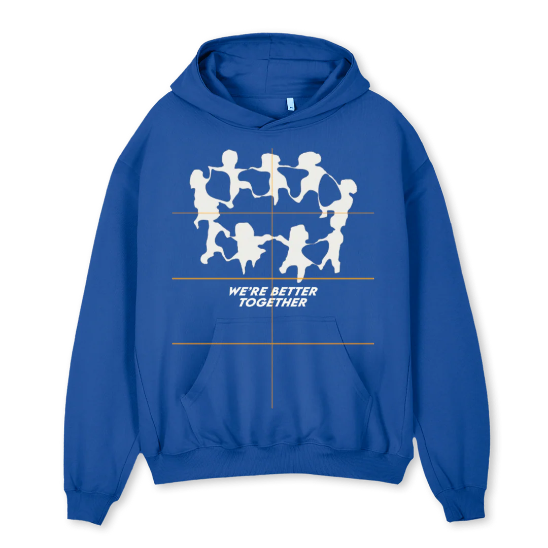 WERE BETTER TOGETHER Cobalt Blue Oversized Hoodie.