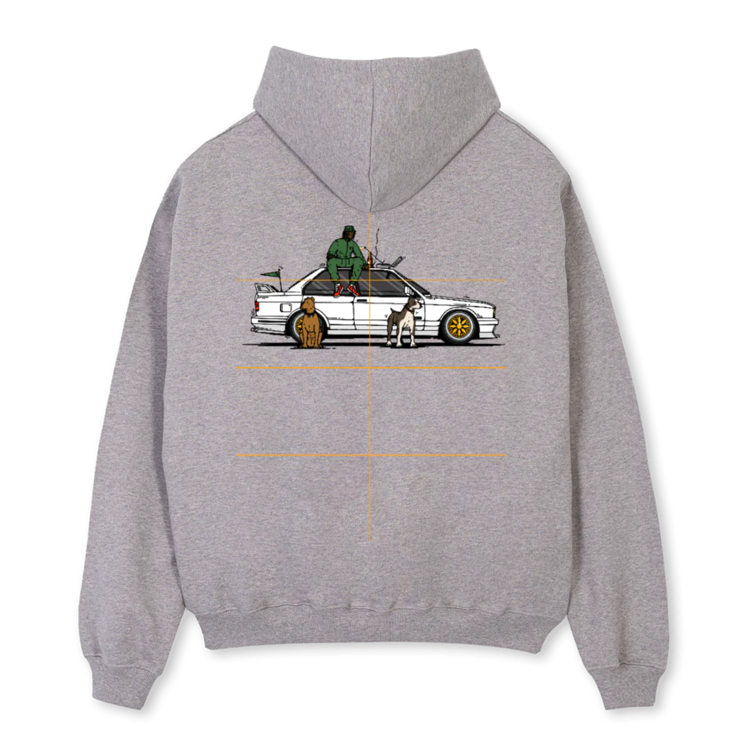 WHIPPINMARLGREY Grey Marl Oversized Hoodie. - Image 2