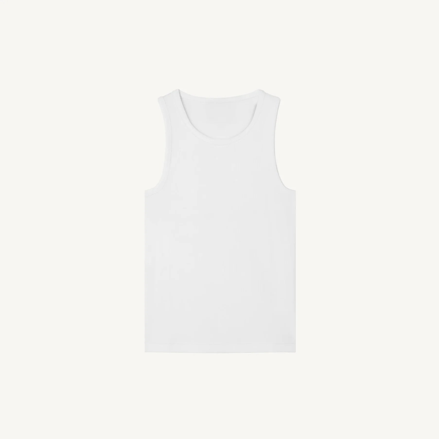 White Slim Ribbed Tank.