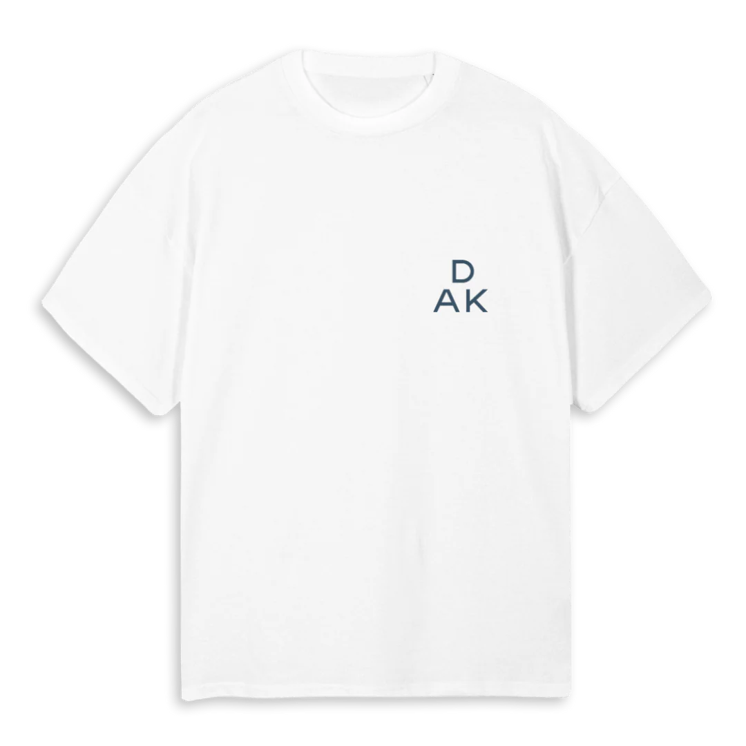 WHITEBASICBLUE White Oversized Tee.