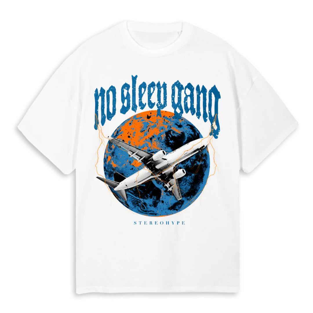 WHITEBLUEORANGE White Oversized Tee.