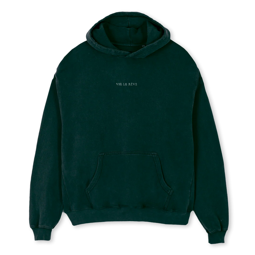 WILDGREENHOODIETEKST Wild Green Oversized Hoodie.