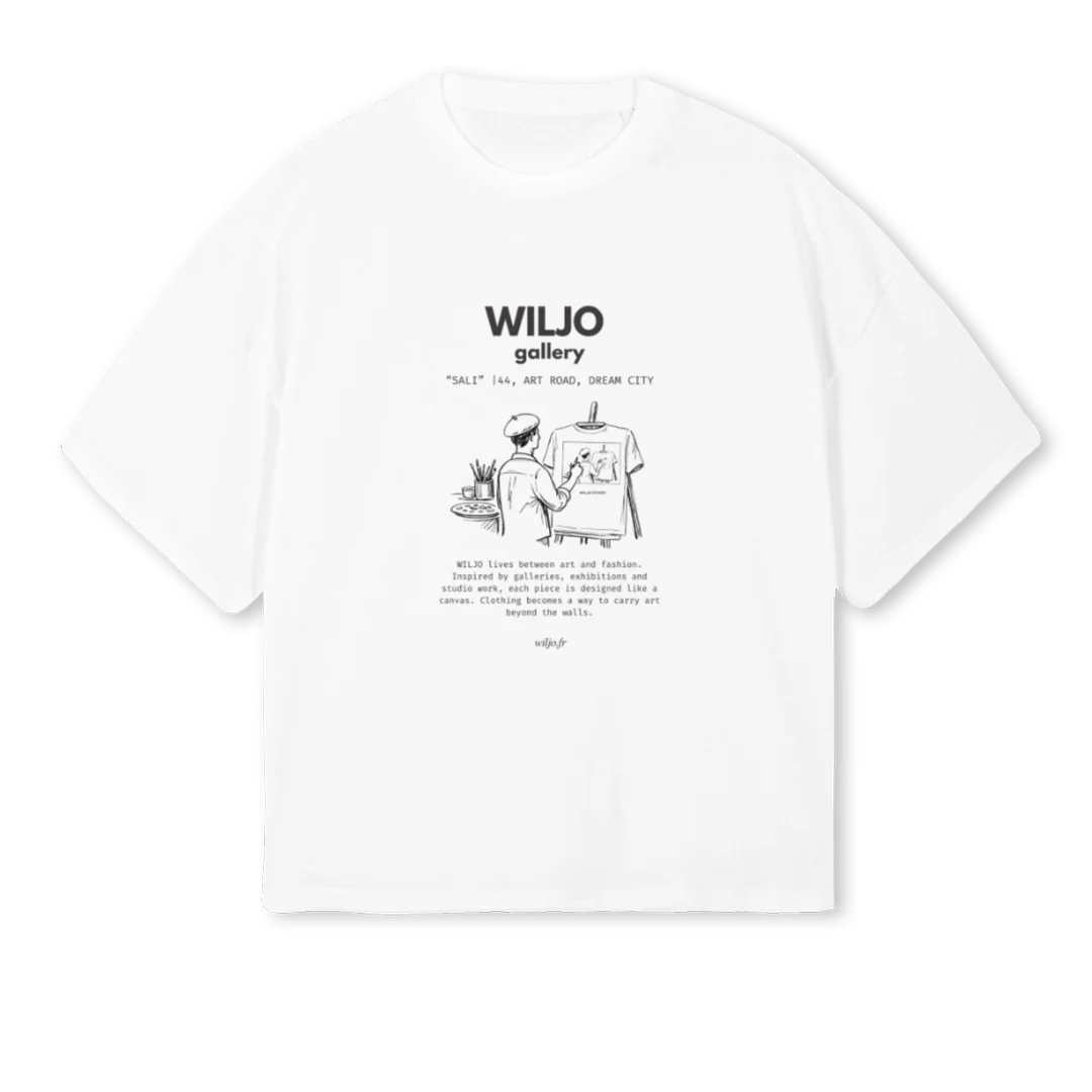 WILJOGALLERY White Oversized Boxy Tee.