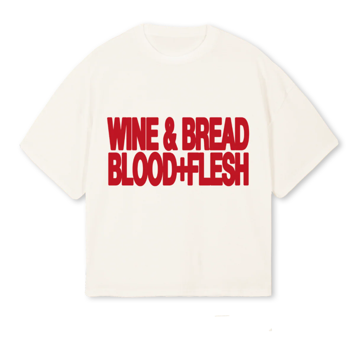 WINEBREADRED Vintage White Oversized Boxy Tee.
