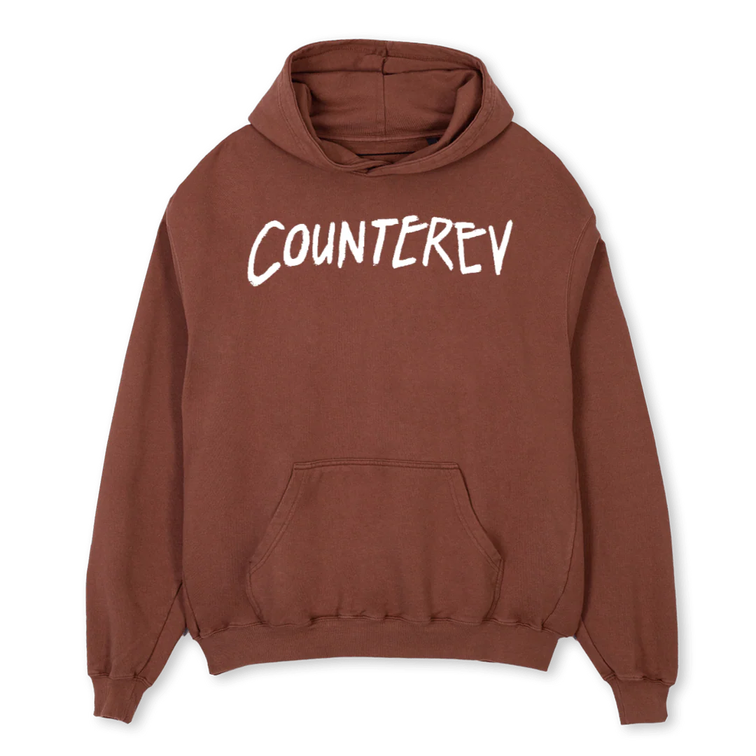 WINGS H BROWN Vintage Brown Oversized Hoodie.