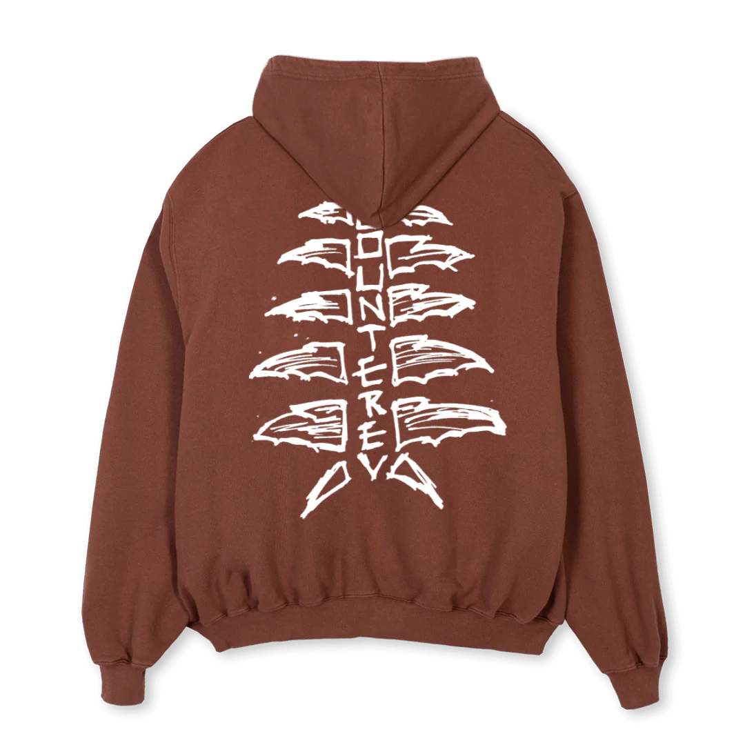 WINGS H BROWN Vintage Brown Oversized Hoodie. - Image 2