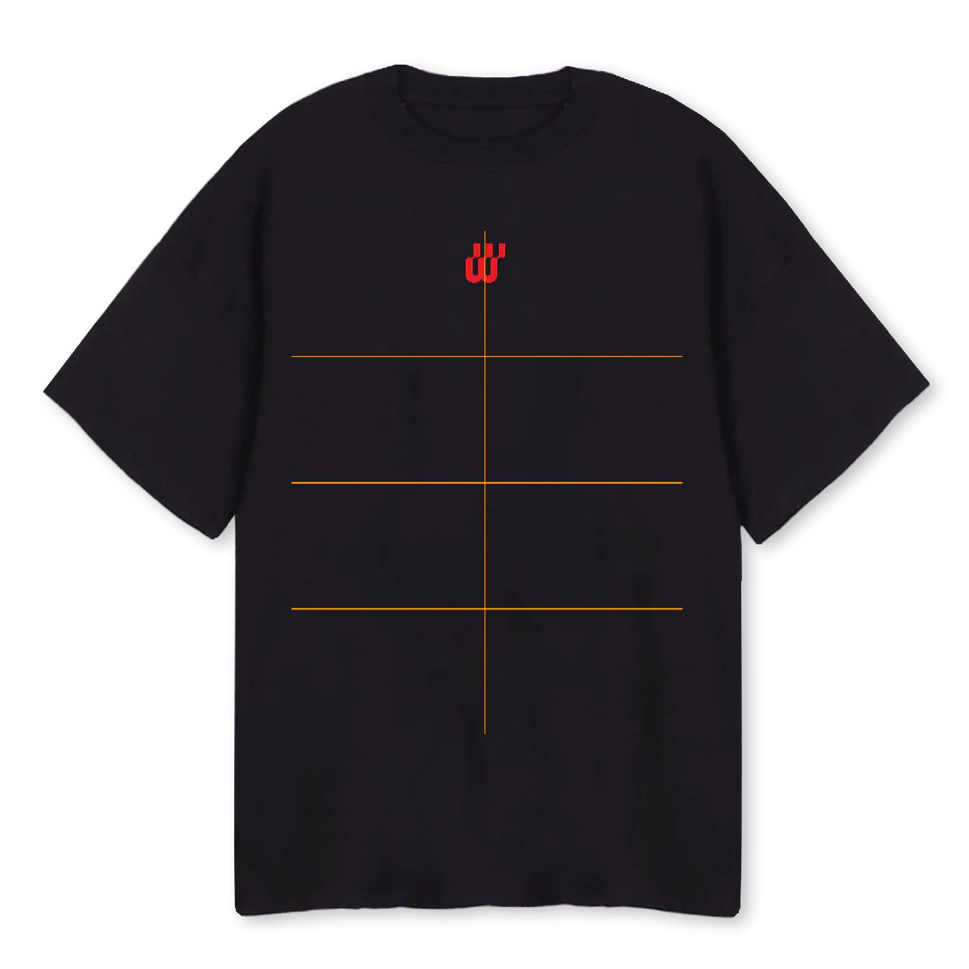 WMTWBLACKMID Black Oversized Tee.
