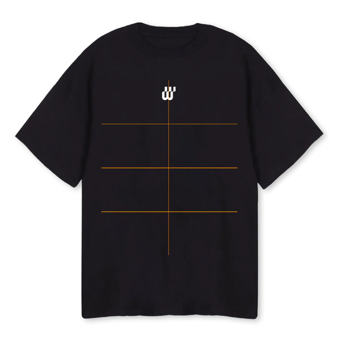 WMTWBLACKWHITE Black Oversized Tee.