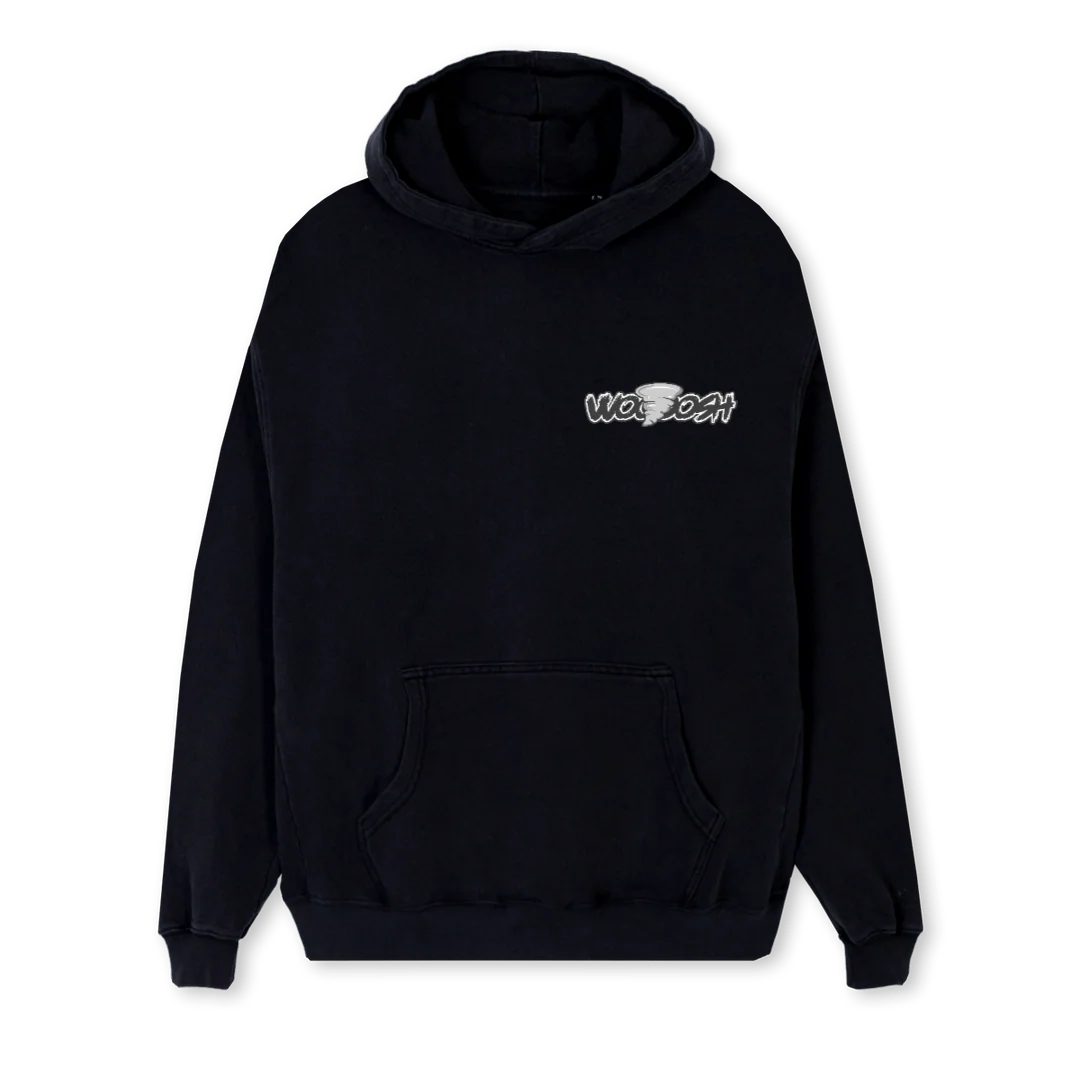 WOOOSHBLACKHOOD Black Regular Hoodie.