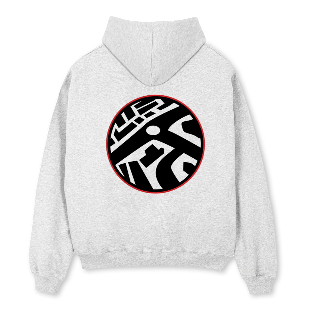 WORDMARKREDZIPUP Light Grey Marl Oversized Zipped Hoodie. - Image 2