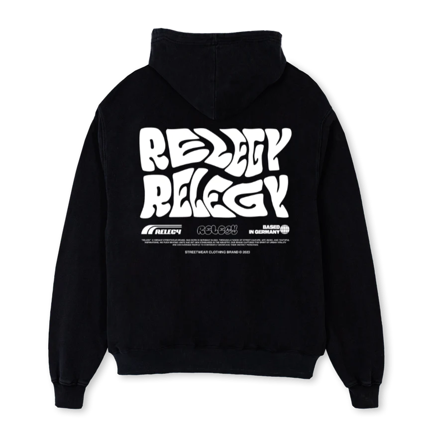 WORDWIDE 3 OSZHW Black Oversized Zipped Hoodie. - Image 2