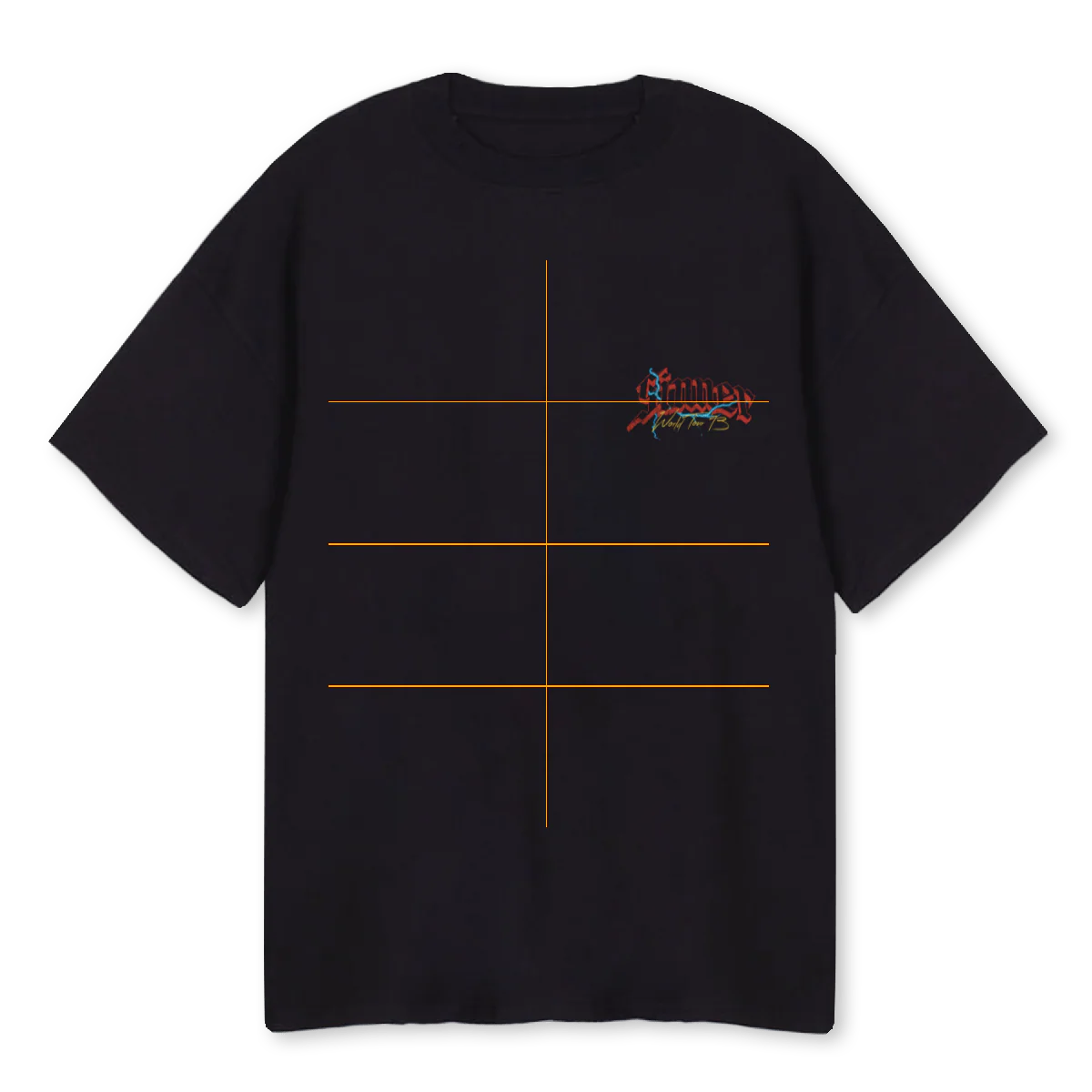 WORLD T BLAC Black Oversized Tee.