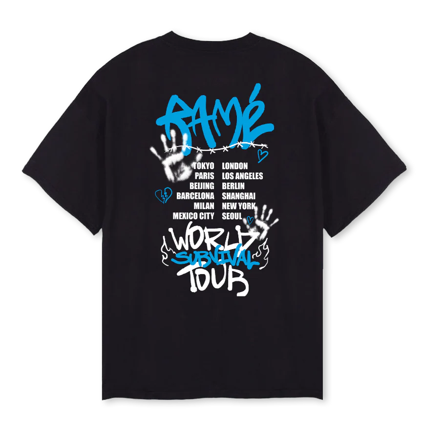 WORLDTOUR Black Oversized Tee. - Image 2