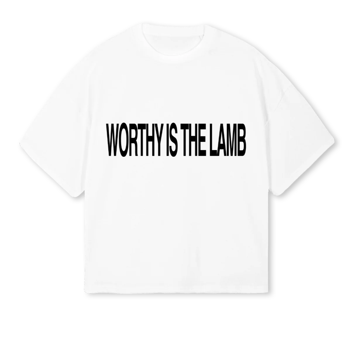 WORTHYWHITE White Oversized Boxy Tee.
