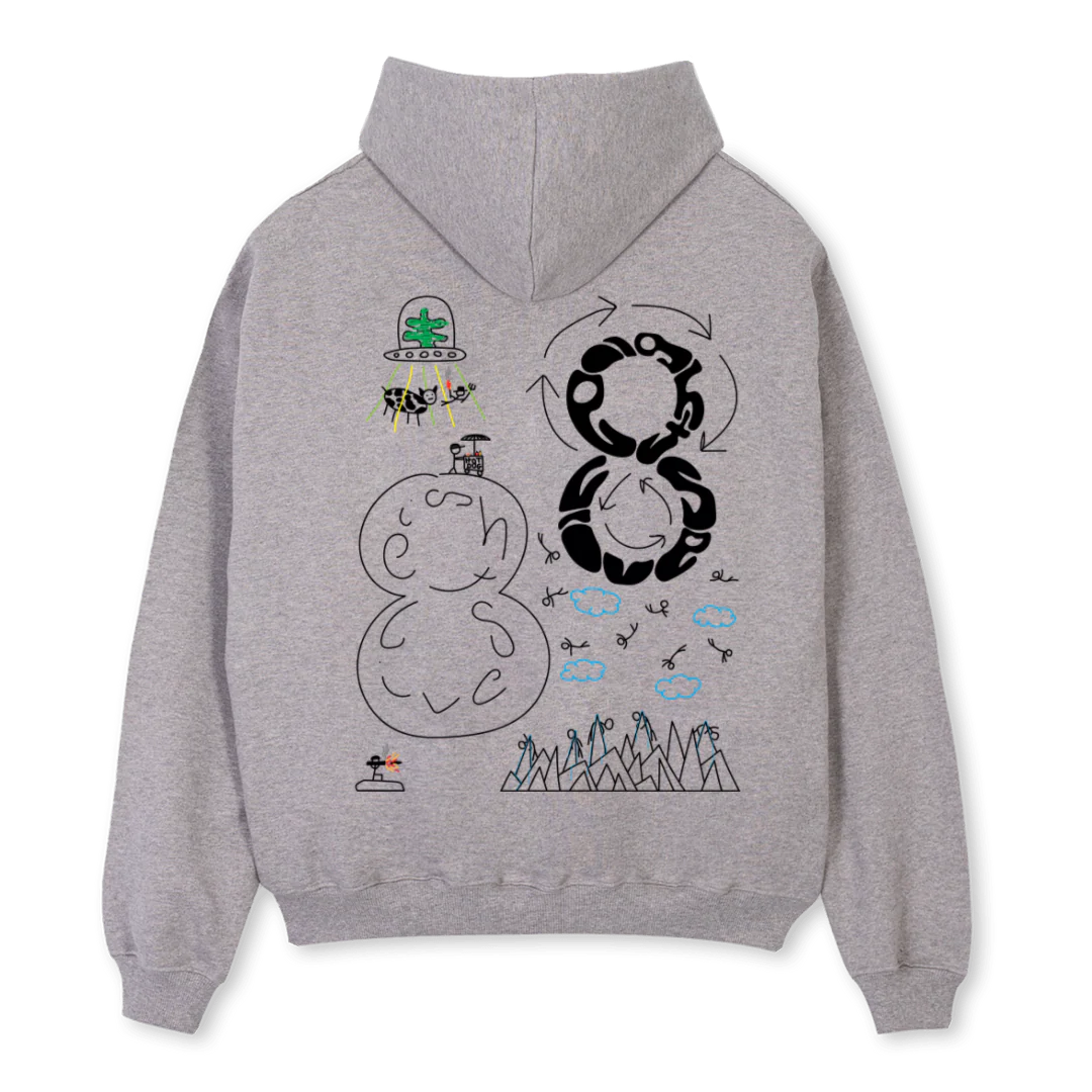 WRLD RN Grey Marl Oversized Zipped Hoodie. - Image 2