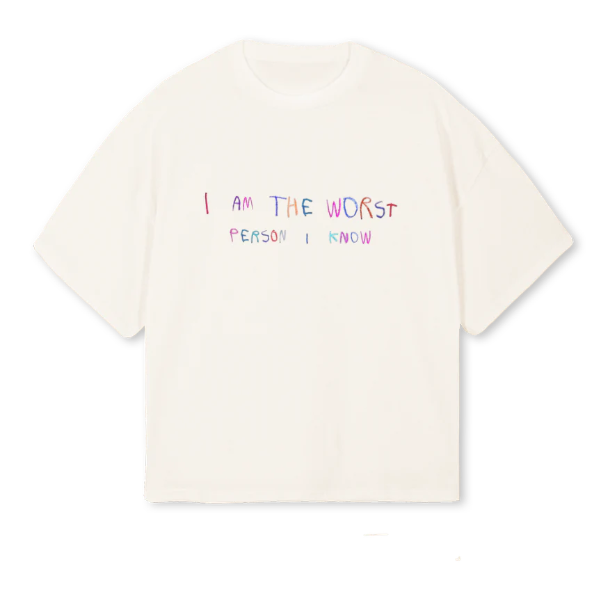 WURSTONE Vintage White Oversized Boxy Tee.