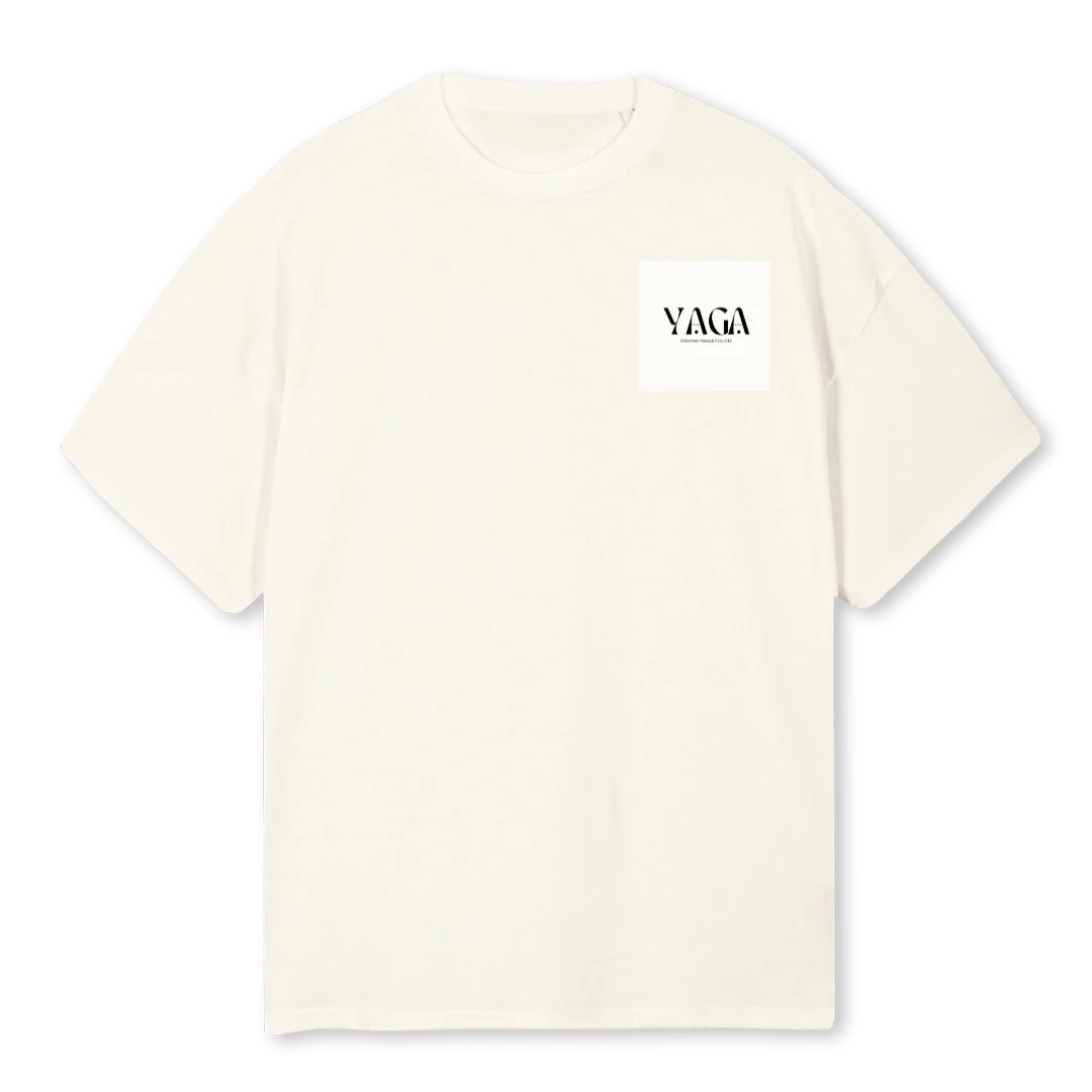YAGA Cream Oversized Tee.