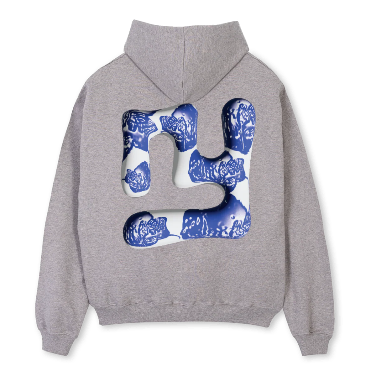 YAKFNU Grey Marl Oversized Zipped Hoodie. - Image 2