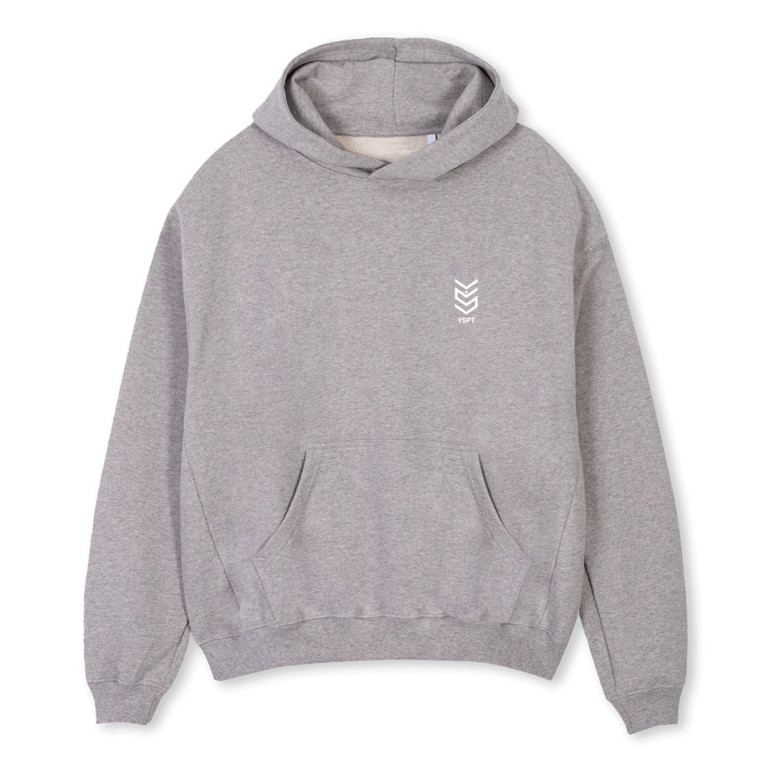 YSPT BASIC BLUE Grey Marl Oversized Hoodie.