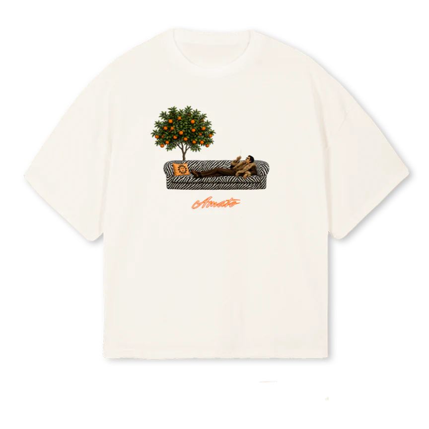 ZEBRA Vintage White Oversized Boxy Tee.