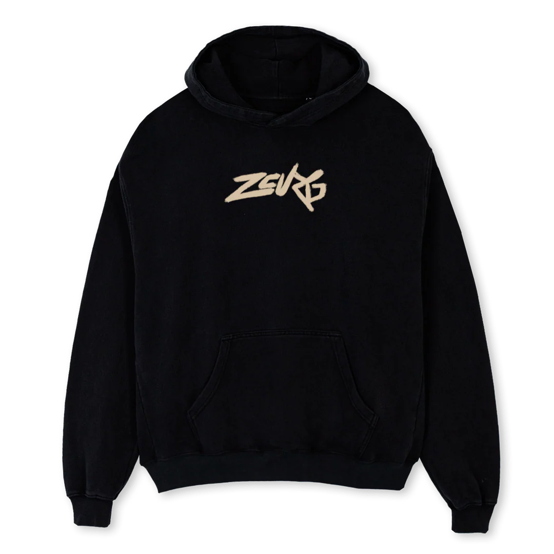 ZEURGOUTOFREACHSWEAT Black Oversized Hoodie.