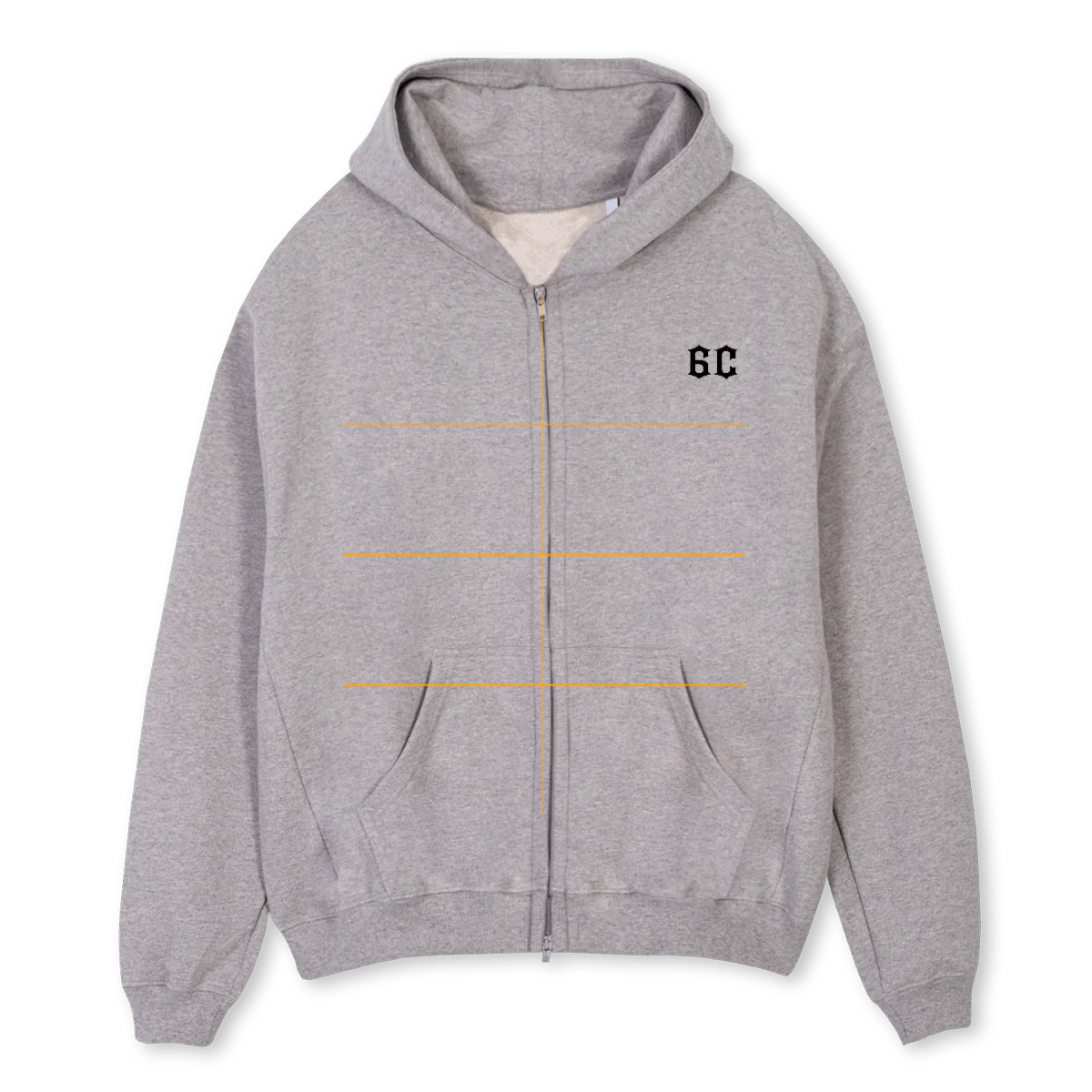 ZHDG Grey Marl Oversized Zipped Hoodie.