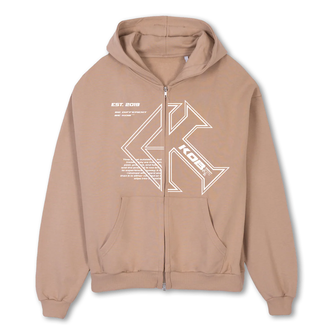 ZIPPED Croissant Oversized Zipped Hoodie.