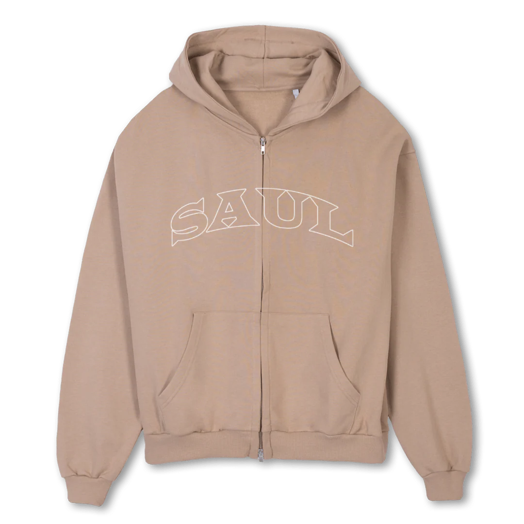 ZIPPER C Croissant Oversized Zipped Hoodie.