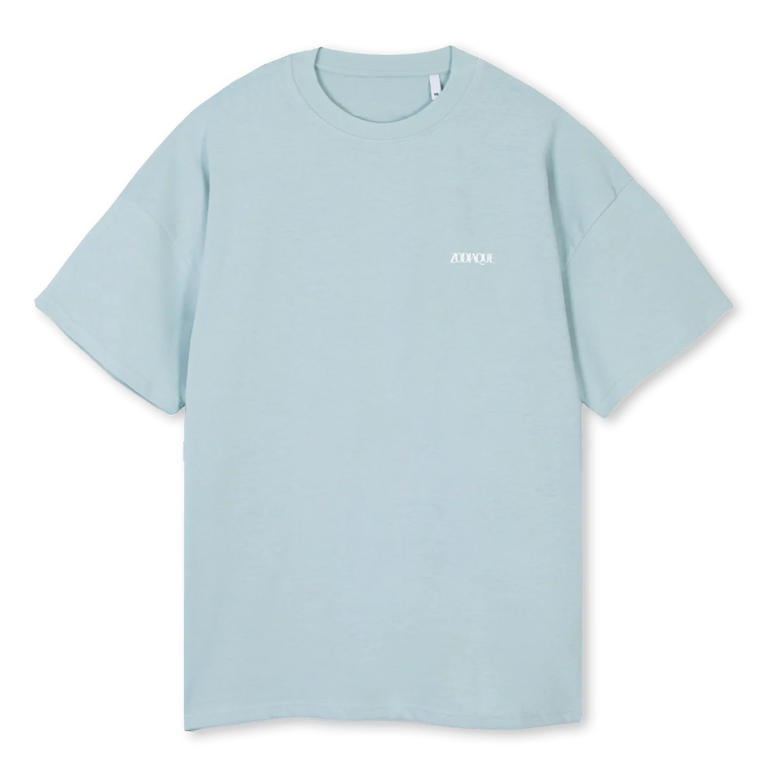 ZODIAQUE STUDIOS Cold Blue Oversized Tee.